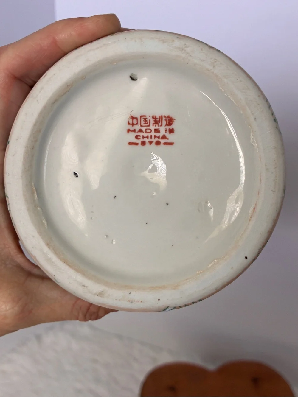 Vintage Hand Painted Floral Porcelain Vase Chinoiserie Cottagecore Decor 12